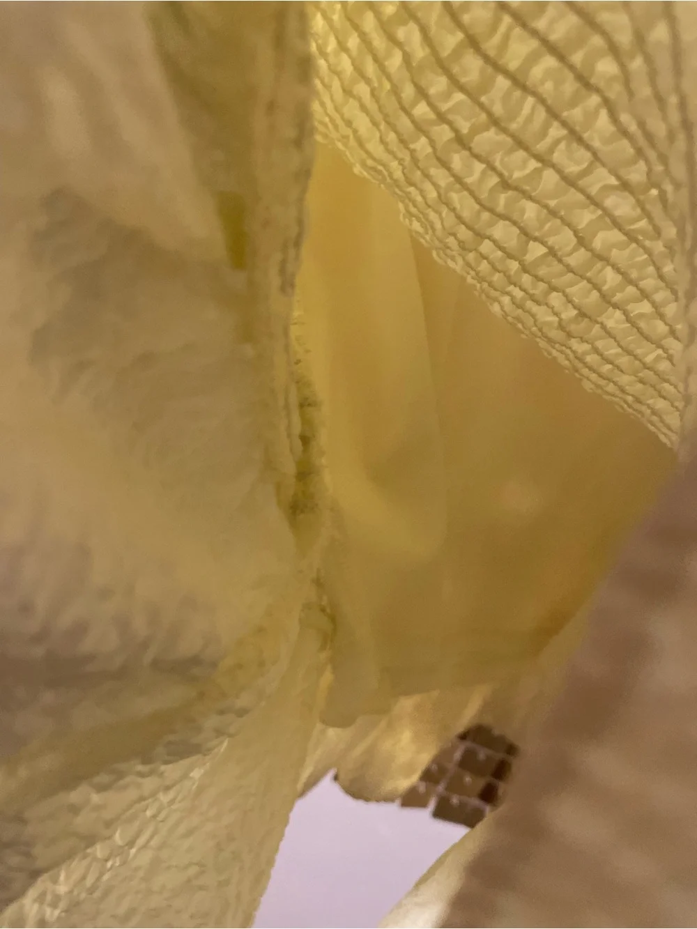 Zara Lemon Smocked Mini Dress with Ruffle Hem - Picture 7 of 7